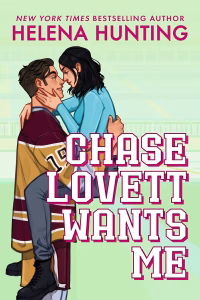 Book review graphic for Chase Lovett Wants Me by Helena Hunting, Tilton University series book 1, on Plot Twisted